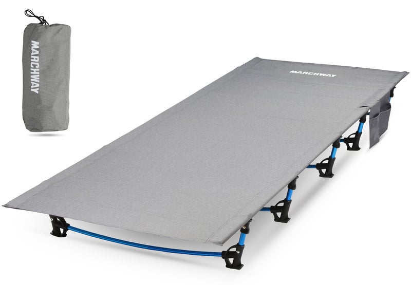 MARCHWAY Ultralight Folding Tent Camping Cot Bed, Portable Compact for Outdoor Travel, Base Camp, Hiking, Mountaineering, Lightweight Backpacking (Grey) - Image 1